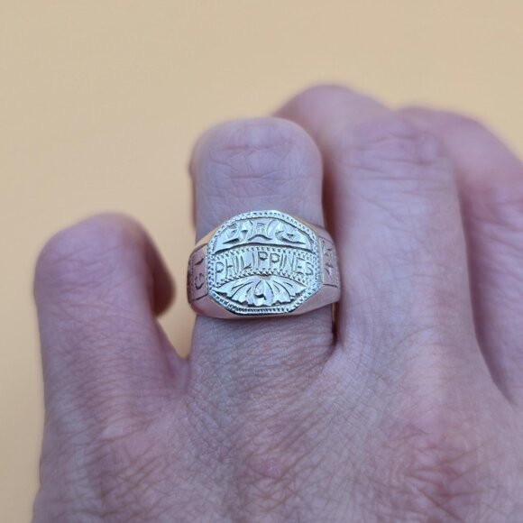 Size 8 Sterling Silver 1945 Philippines Quality Band Ring A5159 - Picture 4 of 8